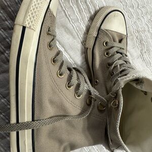 Fall Converse High-Top Canvas Sneakers Beige with fur backing